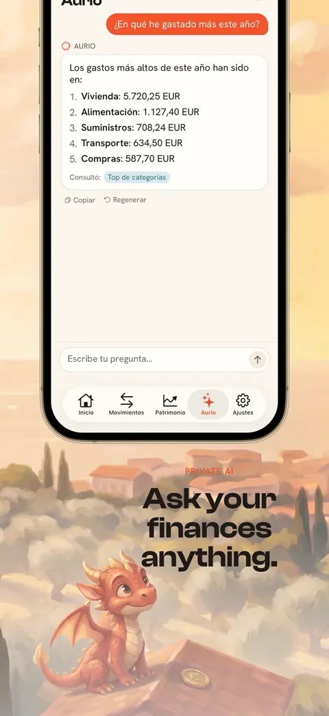 AI assistant answering questions about your finances with cited figures