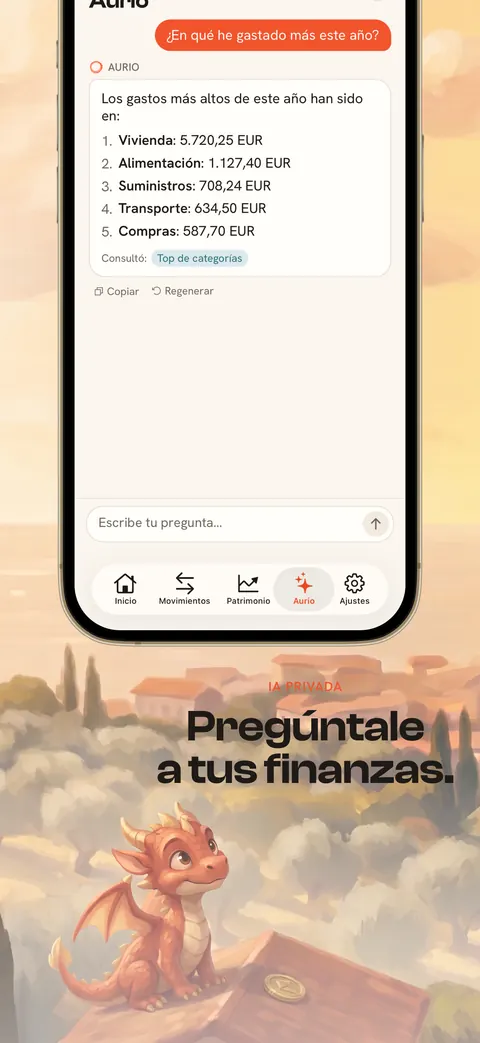 Asistente con IA que responde preguntas sobre tus finanzas con cifras citadas